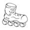 Classic roller skates. Laced roller skates. Vector illustration of children`s roller skates. Roller skates hand drawn