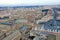 Classic Rome - aerial view to old roof buildings and street, View of St. Peter`s Square in Vatican and Rome street