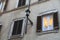 Classic Rome - old style windows and lamp