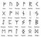Classic runes. Runic alphabet icons. Celtic, Scandinavian ancient symbols, letters