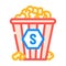 classic salt popcorn food color icon vector illustration