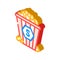 classic salt popcorn food isometric icon vector illustration