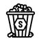 classic salt popcorn food line icon vector illustration