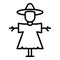 Classic scarecrow icon, outline style