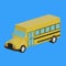 classic school bus 3d object isometric