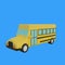 classic school bus front look 3d object