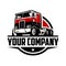 Classic semi truck logo. Trucking company logo. Premium logo vector isolated