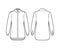 Classic shirt technical fashion illustration with long sleeves, relax fit, front button-fastening regular collar apparel