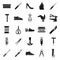 Classic shoe repair icons set, simple style