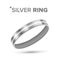 Classic Silver Ring With White Gold Detail Vector