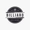 Classic Simple badge billiard logo, billiard club vector design