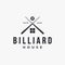 Classic Simple badge house of billiard logo, billiard club vector design