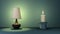 Classic simple floor lamp and candle