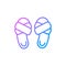 Classic slippers outline icon. Homewear and sleepwear. Purple gradient symbol. Isolated vector illustration