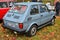 Classic small Polish blue car Polski Fiat 126p rear view