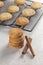 Classic Snickerdoodle Cookies on a Marble Kitchen Countertop