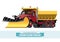Classic snow plow heave duty truck front side view