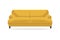 Classic sofa. Isolated comfortable yellow couch