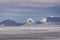 Classic southwest desert landscape with snow on the ground in Monument Valley