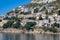 Classic Spanish white houses on mountains, Mediterranean resort