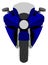 Classic sport racing motorcycle front view isolated