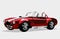 Classic sport red car AC Shelby Cobra Roadster