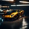Classic sports car parked in a garage - ai generated image