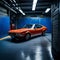 Classic sports car parked in a garage - ai generated image