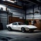 Classic sports car parked in a garage - ai generated image