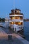 Classic steamer moored Stockholm twilight