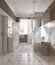 Classic style bathroom decoration, vanity, bath