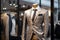 A Classic Suit in leopard color in a Clothing Store. Generative AI