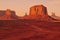 A classic sunset scene at Monument Valley