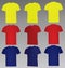 Classic t shirt. yellow, red and blue