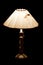 Classic table lamp with lights on