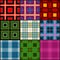 Classic tartan, british traditional stripe, plaid vector seamless patterns set