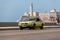 classic taxi in Malecon avenue . Cuba