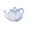 The classic teapot isolated on white background, watercolor illustration.