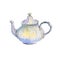 The classic teapot isolated on white background, watercolor illustration.