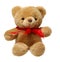 Classic teddy bear with red bow