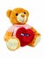 Classic teddy bear with red heart