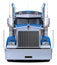 Classic truck Kenworth W900 in blue.