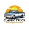 Classic truck restoration emblem logo design. Best for classic truck restoration related logo