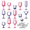 Classic vector goblets collection, martini, wineglass, cognac