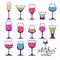 Classic vector goblets collection â€“ martini, wineglass, cognac