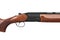 Classic vertical double-barreled hunting rifle isolate on a white back. Smoothbore weapon with a wooden butt for hunting, sports