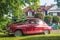 Classic veteran vintage retro old Swedish car Saab 96 parked