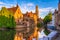 Classic view of the historic city center of Bruges Brugge, West Flanders province, Belgium.