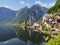 Classic view over Hallstatt morning in summer