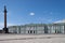 Classic view of the Palace square from the General staff on a Sunny day